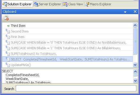 Visual Studio Clipboard Manager Plugin